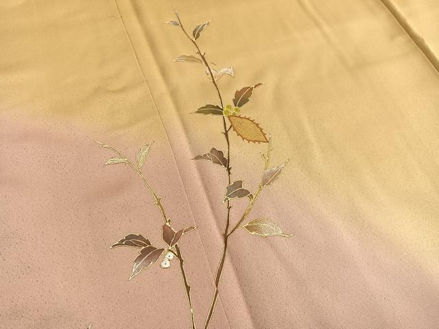 平和屋着物■訪問着 南天文 暈し染め 金彩 正絹 逸品 BAAY4626hv