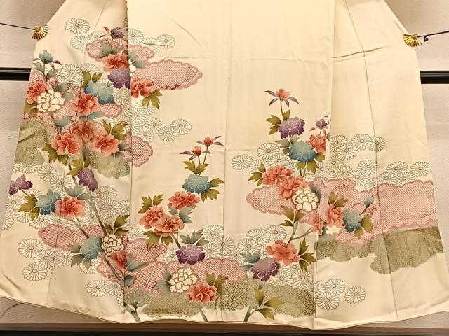 平和屋着物■訪問着 雲取り牡丹文 金彩 正絹 逸品 BAAY4627hv