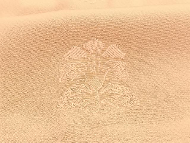 平和屋着物■上質な色無地 草花地紋 洒落柿色 正絹 逸品 BAAY4630hv