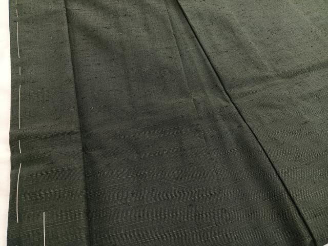 平和屋着物●染織の名門 しょうざん 生紬 男性 羽織 黒緑色 逸品 未使用 BAAY4631hv