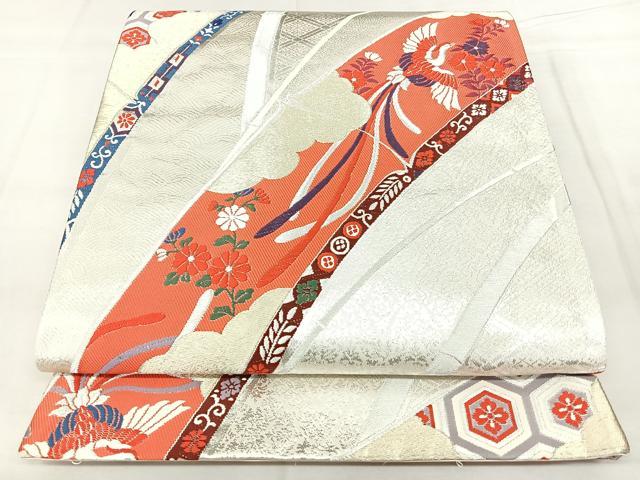 平和屋着物◎六通柄袋帯 唐織 鳳凰花文 金銀糸 正絹 逸品 BAAY5007qw