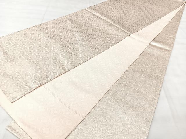 平和屋着物◎両面 全通柄袋帯 花菱文 金糸 正絹 逸品 BAAY5013qw