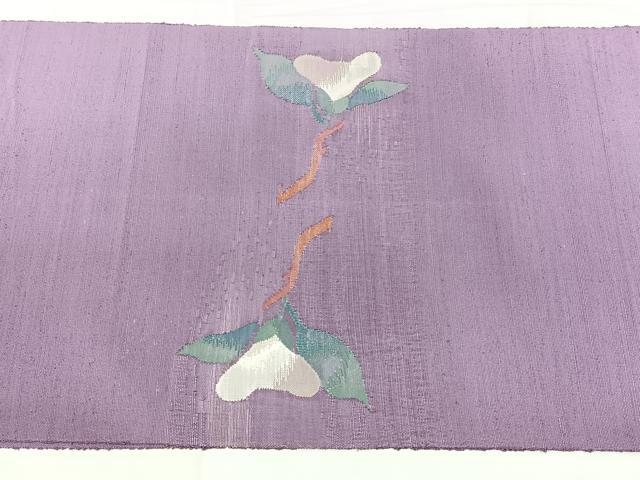 平和屋着物◎八寸名古屋帯 紬地 すくい織 枝花文 正絹 逸品 BAAY5050qw