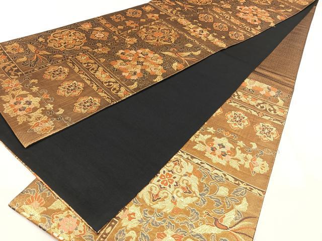 平和屋着物◎六通柄袋帯 燭光箔唐草 金糸 正絹 逸品 BAAY5070qw
