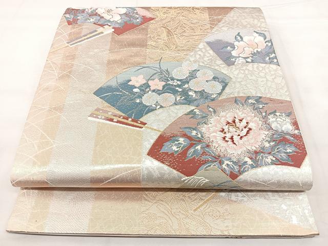 平和屋着物◎六通柄袋帯 ふたみ屏風絵 金銀糸 正絹 逸品 BAAY5073qw