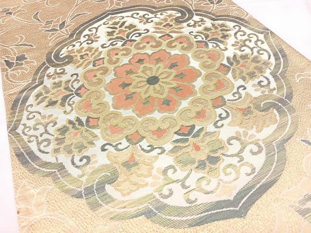平和屋着物◎西陣 六通柄袋帯 正倉院花文 金糸 正絹 逸品 BAAY5079qw