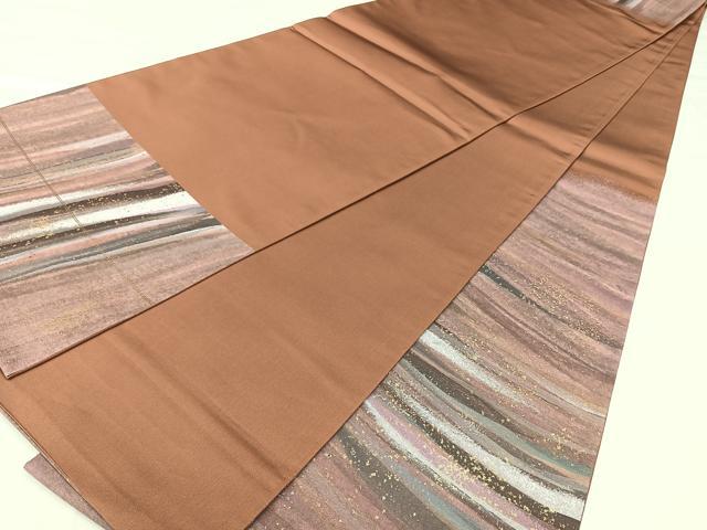 平和屋着物◎太鼓柄袋帯 変わり縞 引箔 正絹 逸品 BAAY5080qw