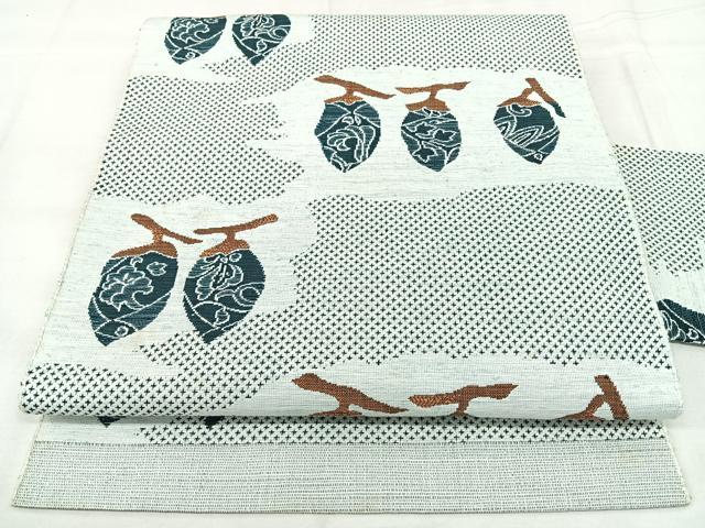 平和屋着物◎八寸名古屋帯 紬地 成り物 正絹 逸品 BAAY5093qw