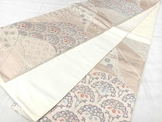 平和屋着物◎六通柄袋帯 重ね山花文 金銀糸 正絹 逸品 BAAY5105qw