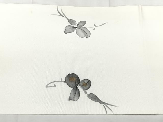 平和屋着物◎九寸名古屋帯 作家物 手描き 枝花文 金彩 正絹 逸品 BAAY5107qw