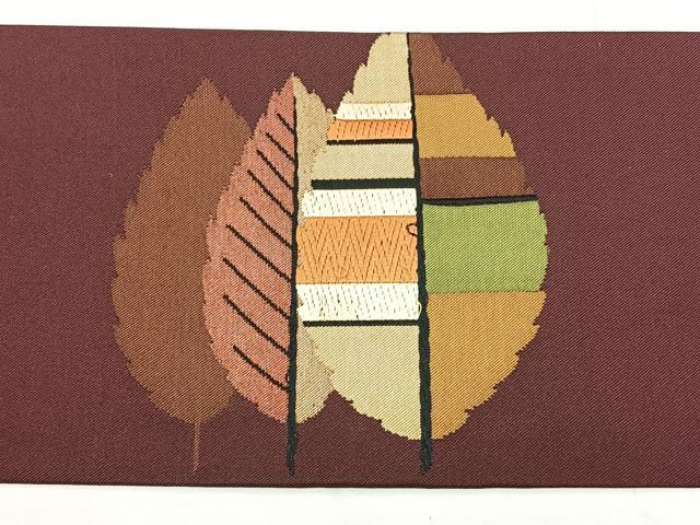 平和屋着物◎九寸名古屋帯 樹林文 金糸 正絹 逸品 BAAY5112qw