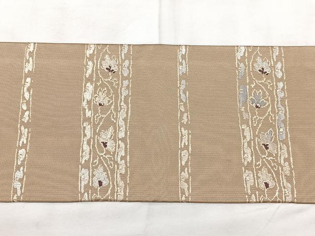 平和屋着物◎九寸名古屋帯 花鳥文 金銀糸 正絹 逸品 BAAY5143qw