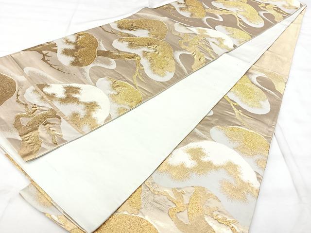 平和屋着物◎六通柄袋帯 松文 金糸 正絹 逸品 BAAY5157qw