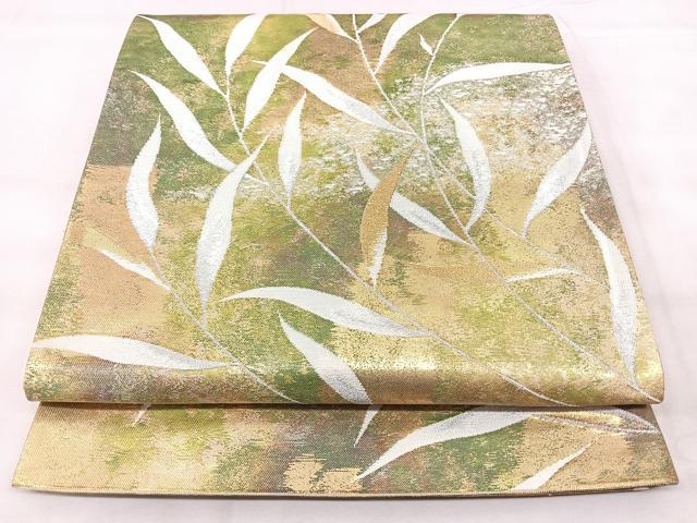平和屋着物◎西陣 六通柄袋帯 枝葉文 金銀糸 引箔 正絹 逸品 BAAY5163qw