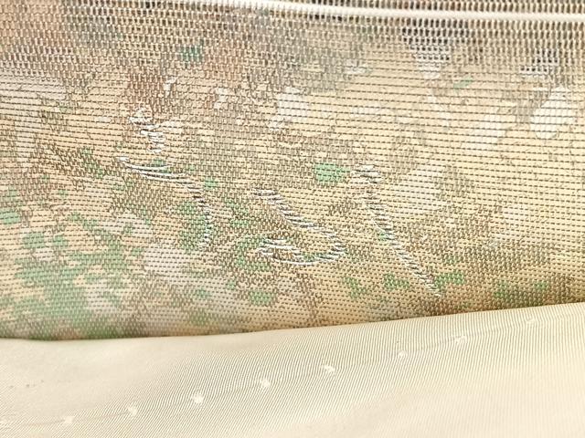 平和屋着物◎六通柄袋帯 うるし 霞文 引箔 正絹 逸品 BAAY5198qw
