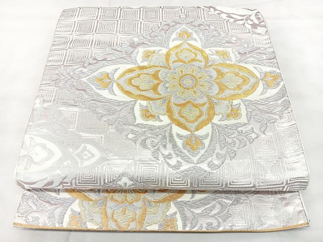 平和屋着物◎六通柄袋帯 花菱文 金銀糸 正絹 逸品 BAAY5210qw