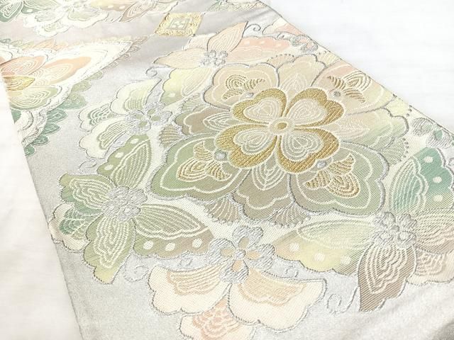 平和屋着物◎六通柄袋帯 正倉院花文 金銀糸 正絹 逸品 BAAY5247qw