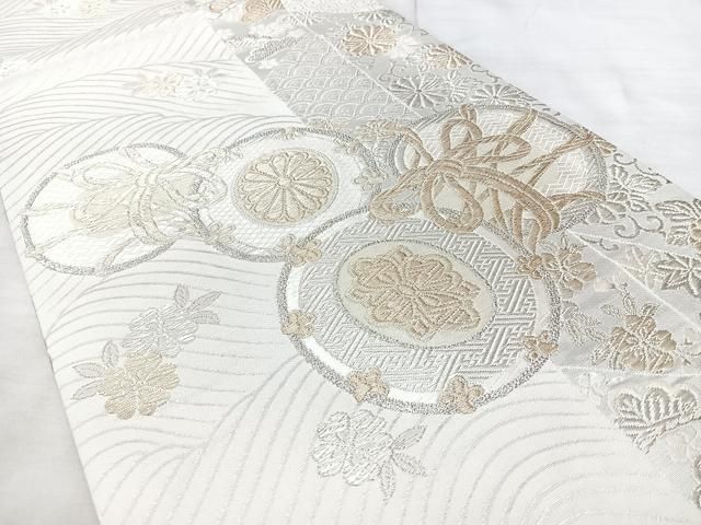 平和屋着物◎全通柄袋帯 花鼓文 美保姿 金銀糸 正絹 逸品 BAAY5269qw