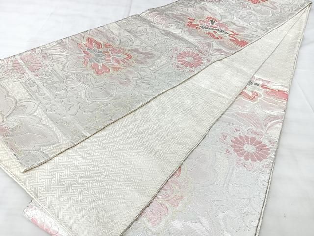 平和屋着物◎佐賀錦 六通柄袋帯 御殿上唐花 金銀糸 正絹 逸品 BAAY5283qw