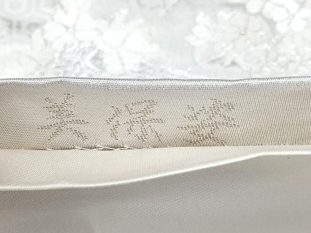 平和屋着物◎六通柄袋帯 扇面花車文 美保姿 銀糸 正絹 逸品 BAAY5289qw