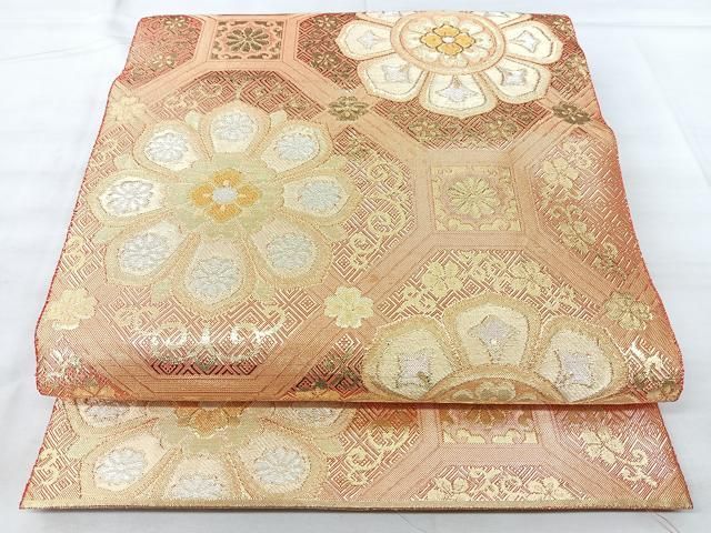 平和屋着物◎佐賀錦 六通柄袋帯 蜀江花文 金銀糸 正絹 逸品 BAAY5296qw