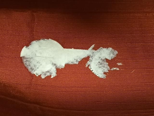 平和屋着物◎西陣 老舗 渡文謹製 手織 全通柄袋帯 纐纈 唐草文 樺色 正絹 逸品 BAAY5302qw
