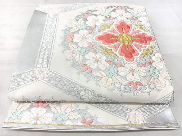 平和屋着物◎六通柄袋帯 唐織 正倉院亀甲花文 金銀糸 正絹 逸品 BAAY5303qw