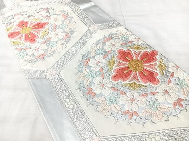 平和屋着物◎六通柄袋帯 唐織 正倉院亀甲花文 金銀糸 正絹 逸品 BAAY5303qw