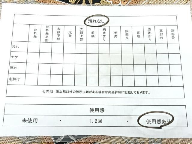 平和屋着物◎六通柄袋帯 地紙花蝶文 黒地 金銀糸 正絹 逸品 BAAY5306qw