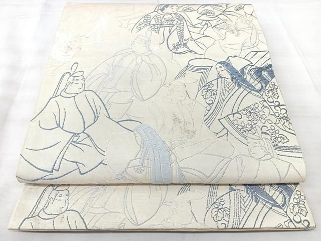 平和屋着物◎六通柄袋帯 人物文 正絹 逸品 BAAY5327qw