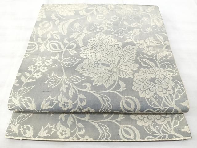 平和屋着物◎全通柄袋帯 ふくれ織 更紗錦 正絹 逸品 BAAY5332qw