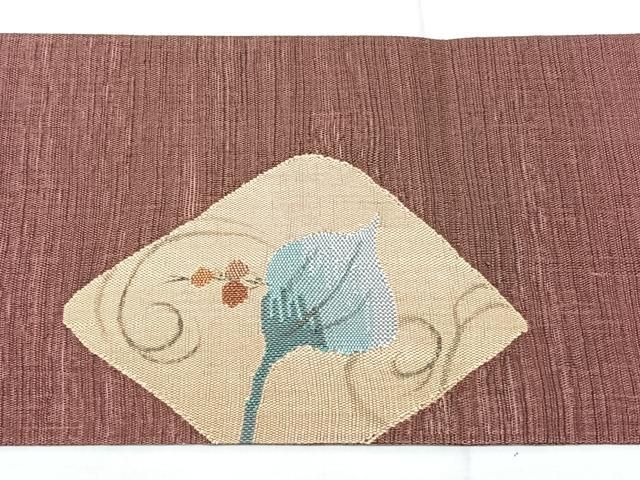 平和屋着物◎九寸名古屋帯 流水枝葉文 正絹 逸品 BAAY5367qw