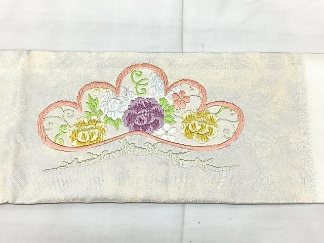 平和屋着物◎九寸名古屋帯 唐織 花松文 金糸 正絹 逸品 BAAY5368qw