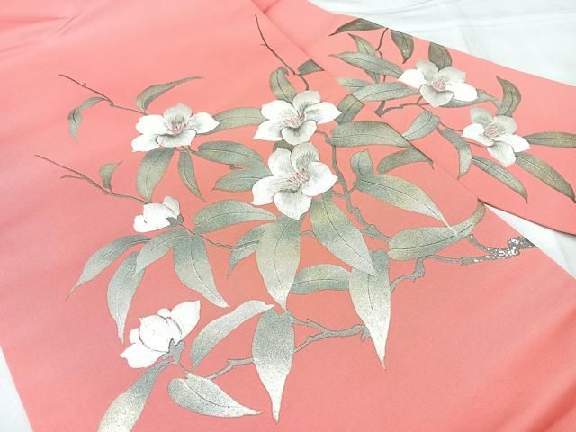 平和屋着物◎九寸名古屋帯 刺繍 枝花文 金銀彩 正絹 逸品 BAAY5369qw
