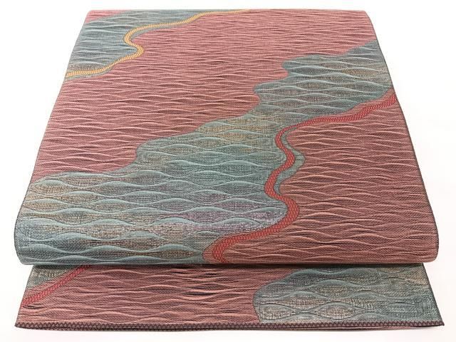 平和屋着物◎六通柄袋帯 道長文 金糸 正絹 逸品 BAAY5373qw