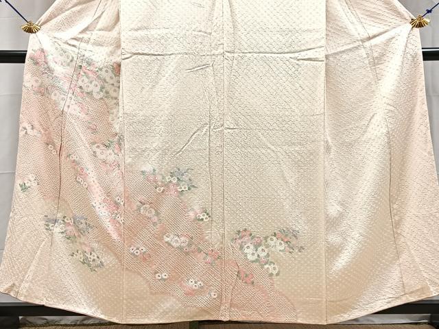 平和屋着物■訪問着 総絞り 雲取り花文 正絹 逸品 未使用 BAAY5502yc