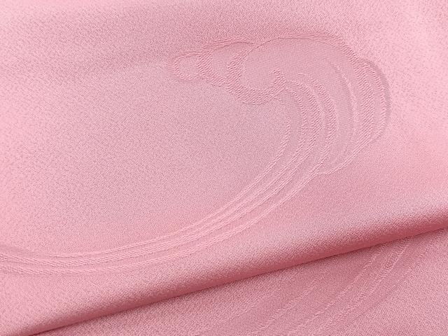 平和屋着物■上質な色無地 立波地紋 薄紅梅色 正絹 逸品 BAAY5504yc