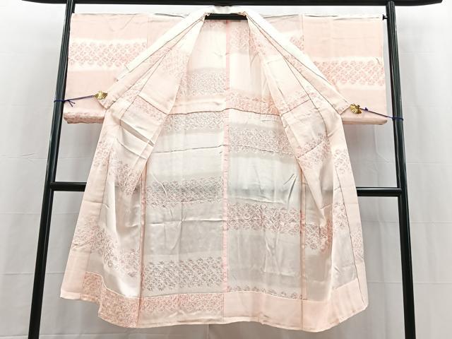 平和屋着物■長襦袢 無双仕立て 総絞り 横段文 正絹 逸品 BAAY5512yc