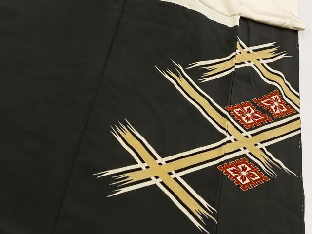 平和屋着物■豪華黒留袖 駒刺繍 鳳凰菱天井花文 金彩 正絹 逸品 BAAY5516yc