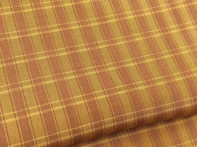 平和屋着物■本場縞大島紬 格子柄 正絹 逸品 BAAY5517yc
