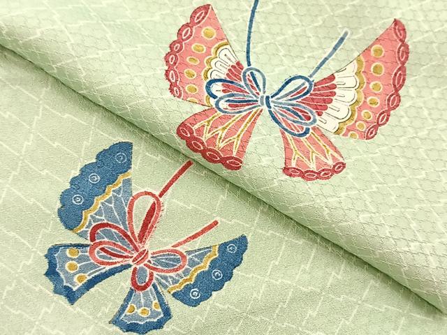平和屋着物■上質な小紋 結び紐舞蝶文 正絹 逸品 BAAY5518yc