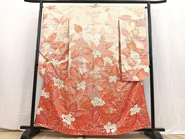 平和屋着物■豪華振袖 駒刺繍 草花文 金銀彩 正絹 逸品 BAAY5520yc