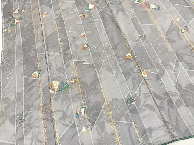 平和屋着物■上質な小紋 吉祥花文 金彩 正絹 逸品 BAAY5522yc