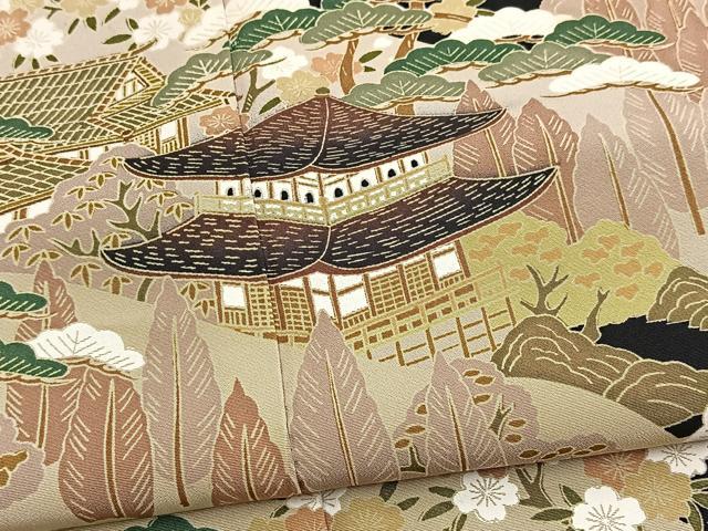 平和屋着物■豪華黒留袖 流水風景文 松坂屋扱い 正絹 逸品 BAAY5523yc