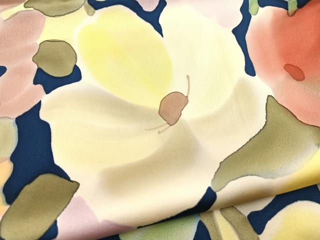 平和屋着物■上質な小紋 手描き 花尽くし 正絹 逸品 BAAY5527yc
