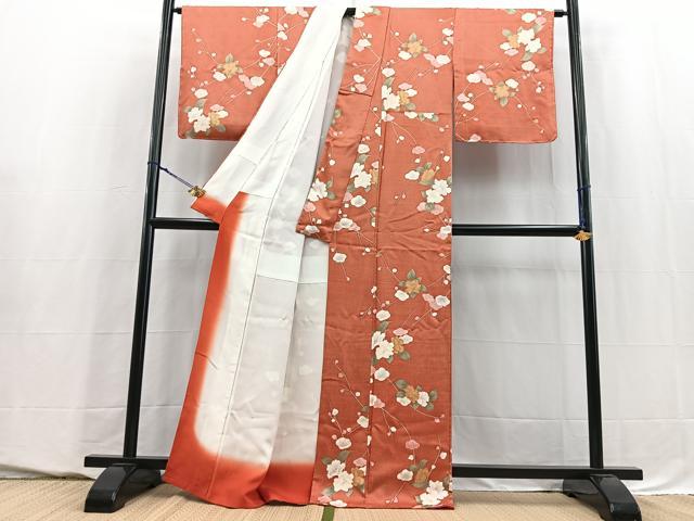 平和屋着物■上質な小紋 枝花文 金彩 正絹 逸品 BAAY5534yc