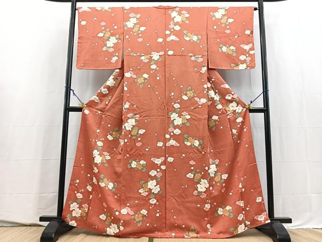 平和屋着物■上質な小紋 枝花文 金彩 正絹 逸品 BAAY5534yc