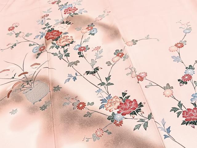 平和屋着物■訪問着 遠山花文 暈し染め 金彩 正絹 逸品 BAAY5535yc