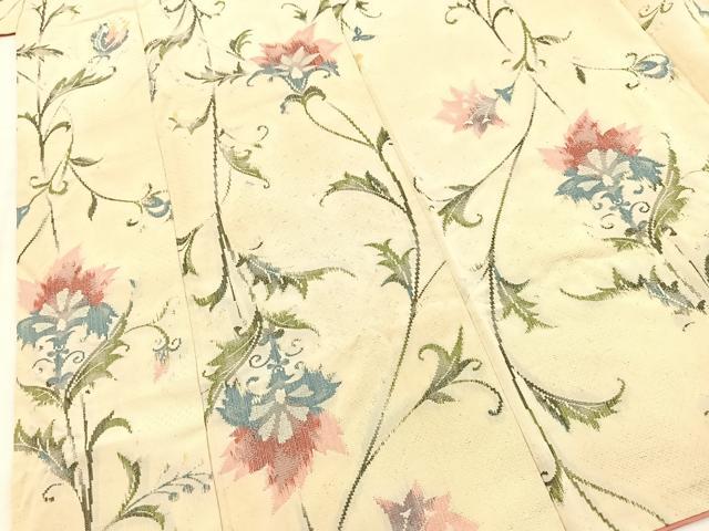 平和屋着物■上質なお召 更紗花文 正絹 逸品 BAAY5557yc