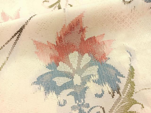平和屋着物■上質なお召 更紗花文 正絹 逸品 BAAY5557yc